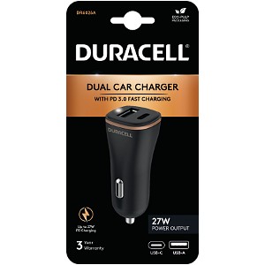 Carregador Duracell USB-A + USB-C In-Car Charger