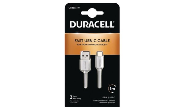 Cabo Duracell 1m USB-A para USB-C